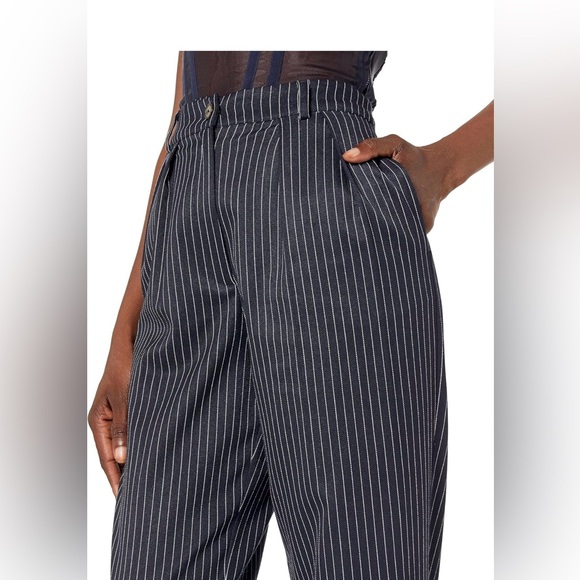 The Drop Women's Sky Captain Striped Suiting Pleated Pant by @signedblake - Picture 2 of 6